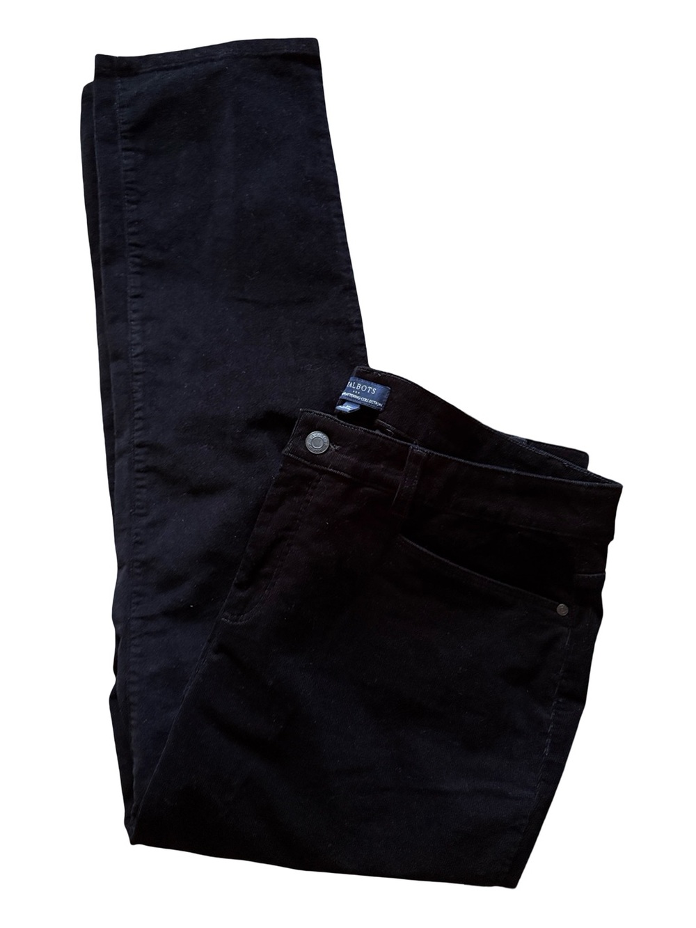 Talbots Black Corduroy High Waist Straight Leg Jeans Size 16W - Picture 2 of 9
